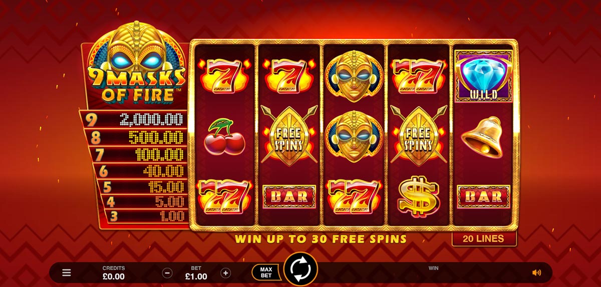 9 Masks of Fire Slot